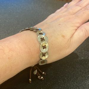 Silpada Button Up Disc Adjustable Cord Bracelet